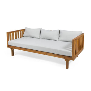 Claremont 3 Seater Daybed Teak Acacia Wood Water Resistant Cushions