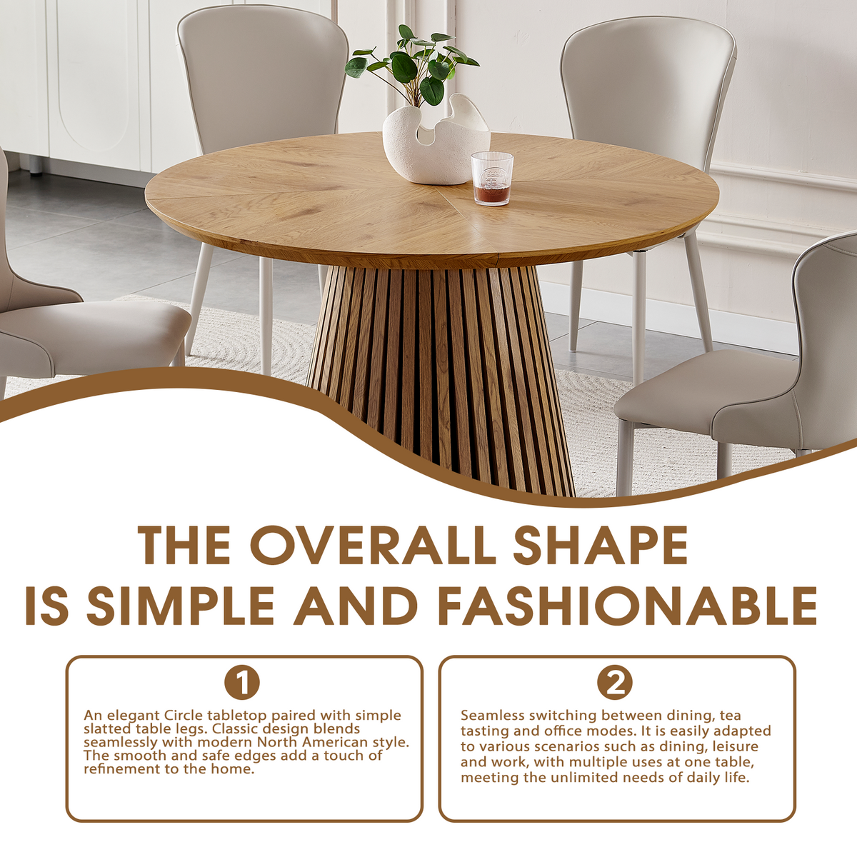 Wooden Dining Table - Modern Round Kitchen Design