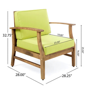 Perla Contemporary Club Chair with Water Resistant Cushions