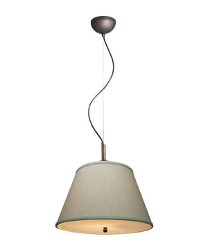 16"W Gold-laced Cafe Pendant Light with Textured Oatmeal Slotted Pendant Empire Shade and Diffuser