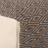 Amuleto Hand Loomed Cotton Pouf - Dark Gray / Brown