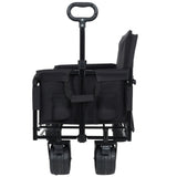 3-in-1 Convertible Folding Wagon Cart with Bench Seat & Storage