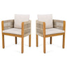 Outdoor Dining Chairs With Mix Rope Handles (Set of 2)