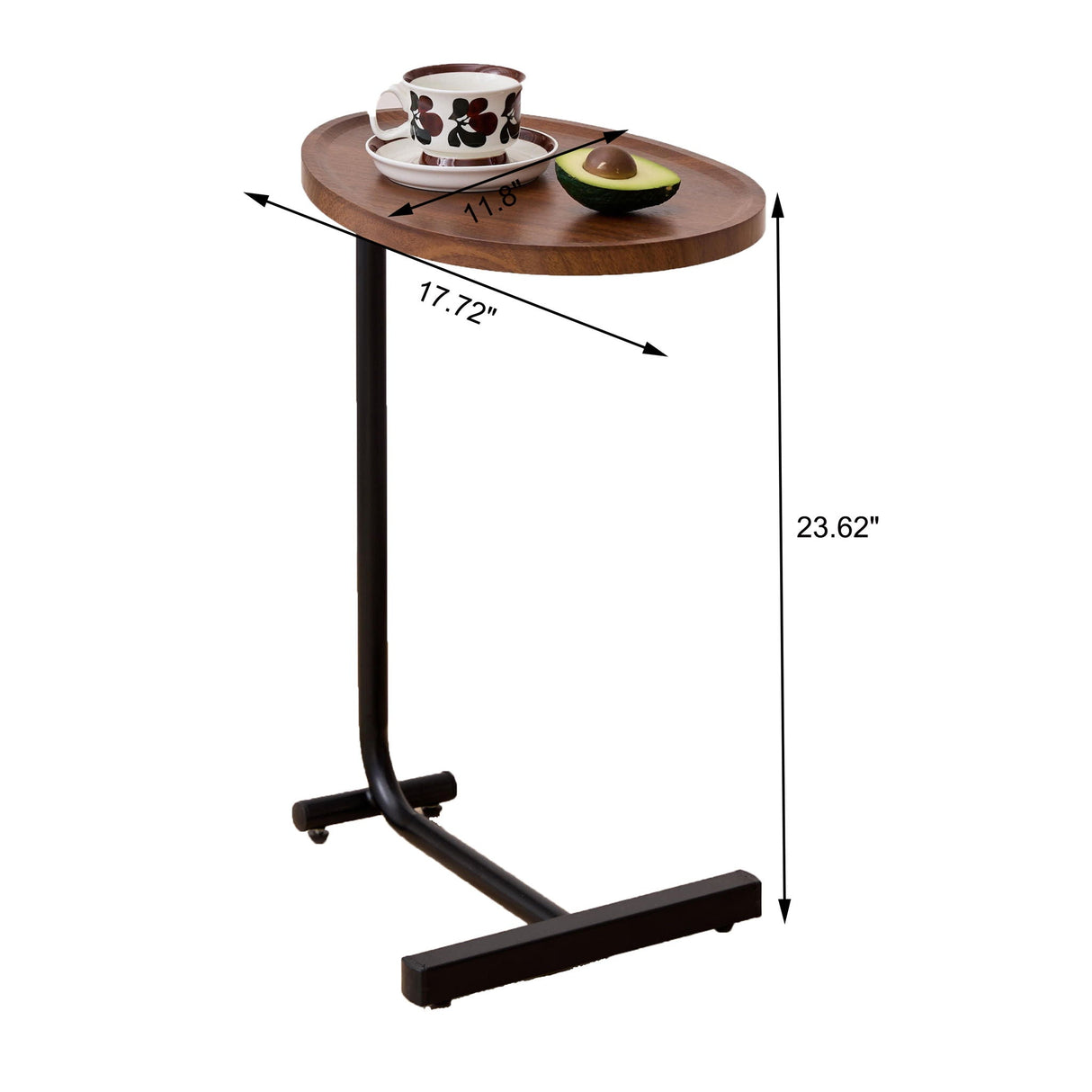 C-Shaped Side Table, Small Sofa Table for Couch and Bedroom
