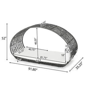 Abigal - Outdoor Wicker Daybed With Cushion