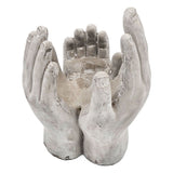 Set of 2 6x6x9' Accepting Hands Accent Cement Hand Decor