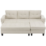 The Ashely Reversible Chenille Sectional Sofa with USB Charging Ports and Convertible Ottoman
