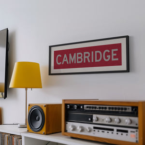 Framed Cambridge Crimson and Gray Bus Scroll