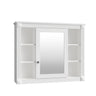 Wall Mounted Bathroom Storage Cabinet with Mirror - Blue, White, or Dark Gray