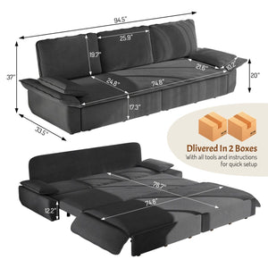 King Size Pull Out Sofa Bed, 3 In 1 Convertible Multifunctional