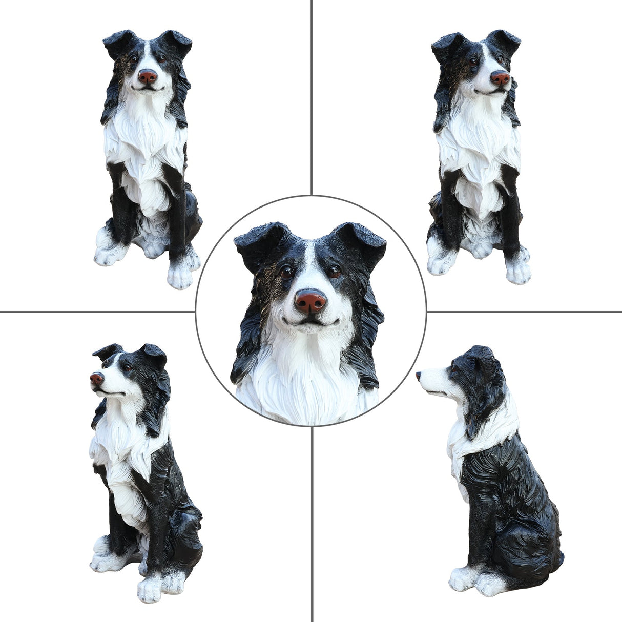 Outdoor Garden Border Collie Dog Statue Greeter