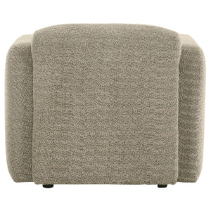 Dorset Fabric Upholstered Round Track Arm Accent Chair Brown