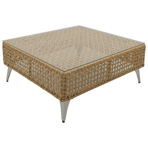 K&K 8-Piece Patio Furniture Set with Fire Pit Table