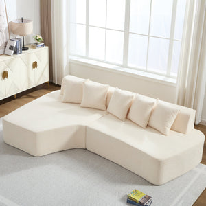 Compression Sectional Couch with Comfy Chaise