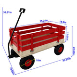 Children's and garden wooden carriagesall-terrain rubber inflatable wheelers