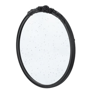 Round Hand Carved Rose Antique Mirror Frame, Wall Mirror For Live Space