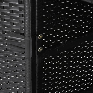 K&K 47.5"W Wicker Outdoor Storage Cabinet with Tempered Glass Desktop