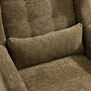 Modern Accent Chair, Arm Chairs For Living Room, Upholstered Mordern Armchair, Comfy Soft Padded Lounge Chair In Small Space, Bedroom, With Pillow, Solid Wood Leg
