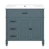 Bathroom Vanity With Sink, 2 Doors 2 Drawers, Freestanding Design