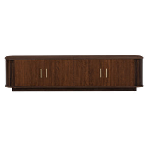 70" TV Stand With Ample Storage, Refined Curved Corners - Dark Brown