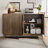 Wood Sideboard with 4 Doors and Metal Handle