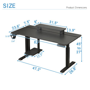 Polaris 63" Adjustable Height Desk