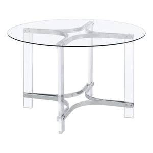 Uptown - 5 Piece Round Dining Set - Chrome