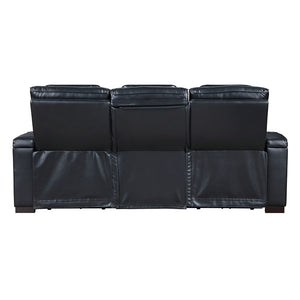 Ephron - Power Motion Sofa With Dropdown Table, Wireless Charging, Reading Light, Power Headrests & LED - Black