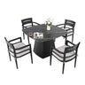 Outdoor Patio Dining Set, Squircle Dining Table, Dining Chairs With Sunbrella Cushions