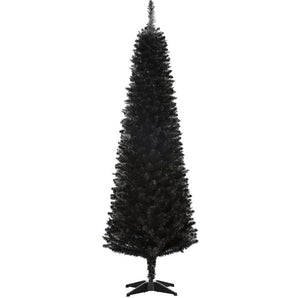 Slim Xmas Tree with Realistic Branch Tips and Plastic Stand