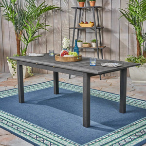 Outdoor Expandable Dining Table with Square Legs