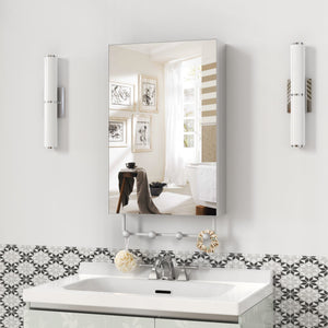 Medicine Cabinet, Wall Mounted Bathroom Mirror With Storage, Adjustable Shelves - Silver