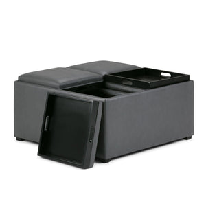 Avalon - Square Coffee Table, Storage Ottoman