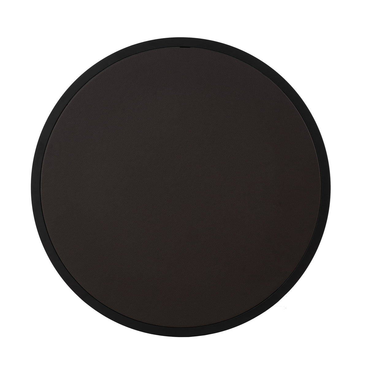 Modern Faux Leather Nesting Coffee Table Set with Black Metal Base - Dark Brown