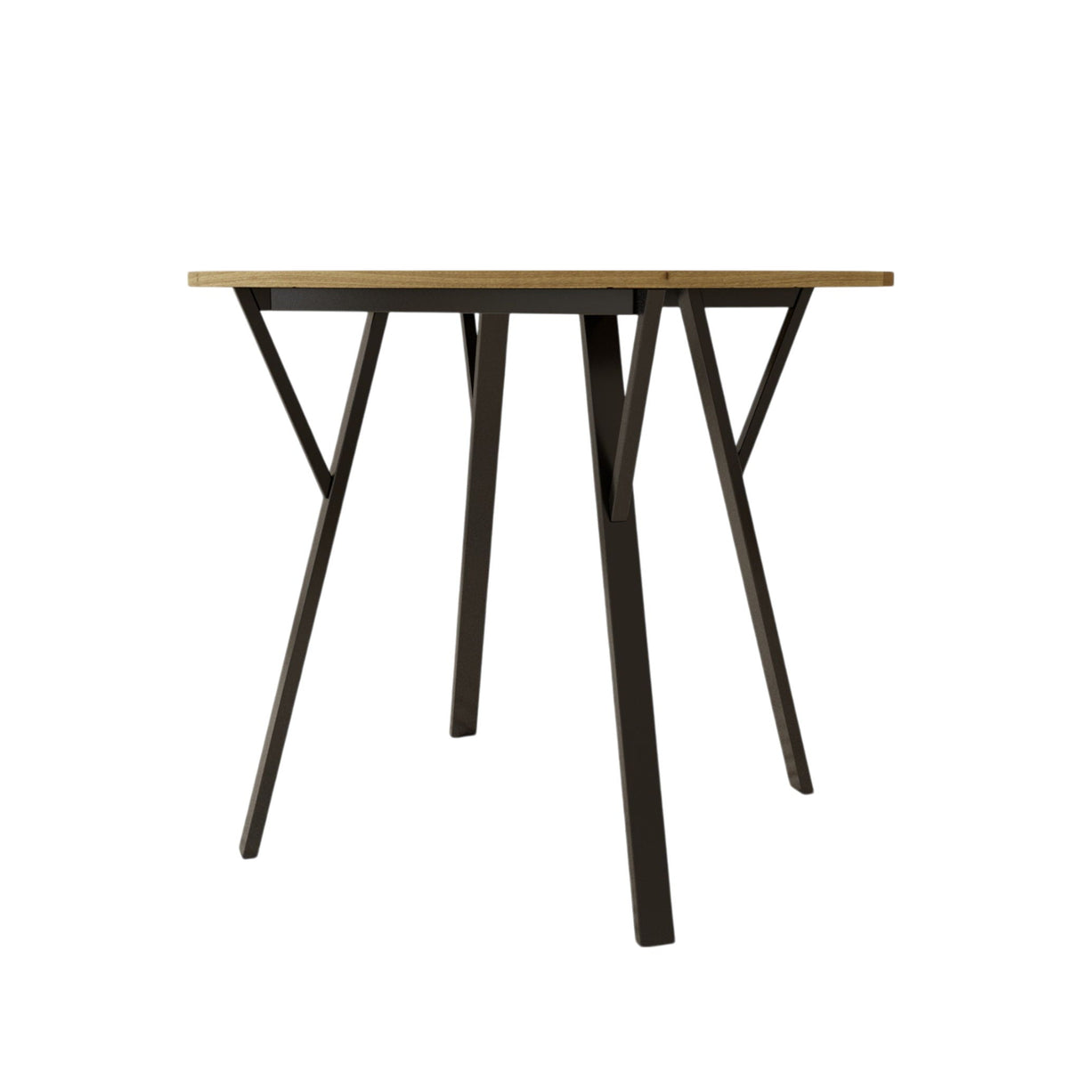 Round Dining Table, For 2 - 4 People - Rustic Brown
