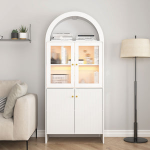Modern Tech Inspired Dome Cabinet With LED Lighting