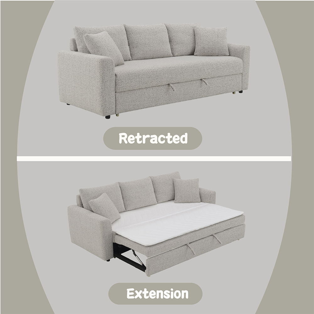 Connie - Sofa With Sleeper - Gray Boucle
