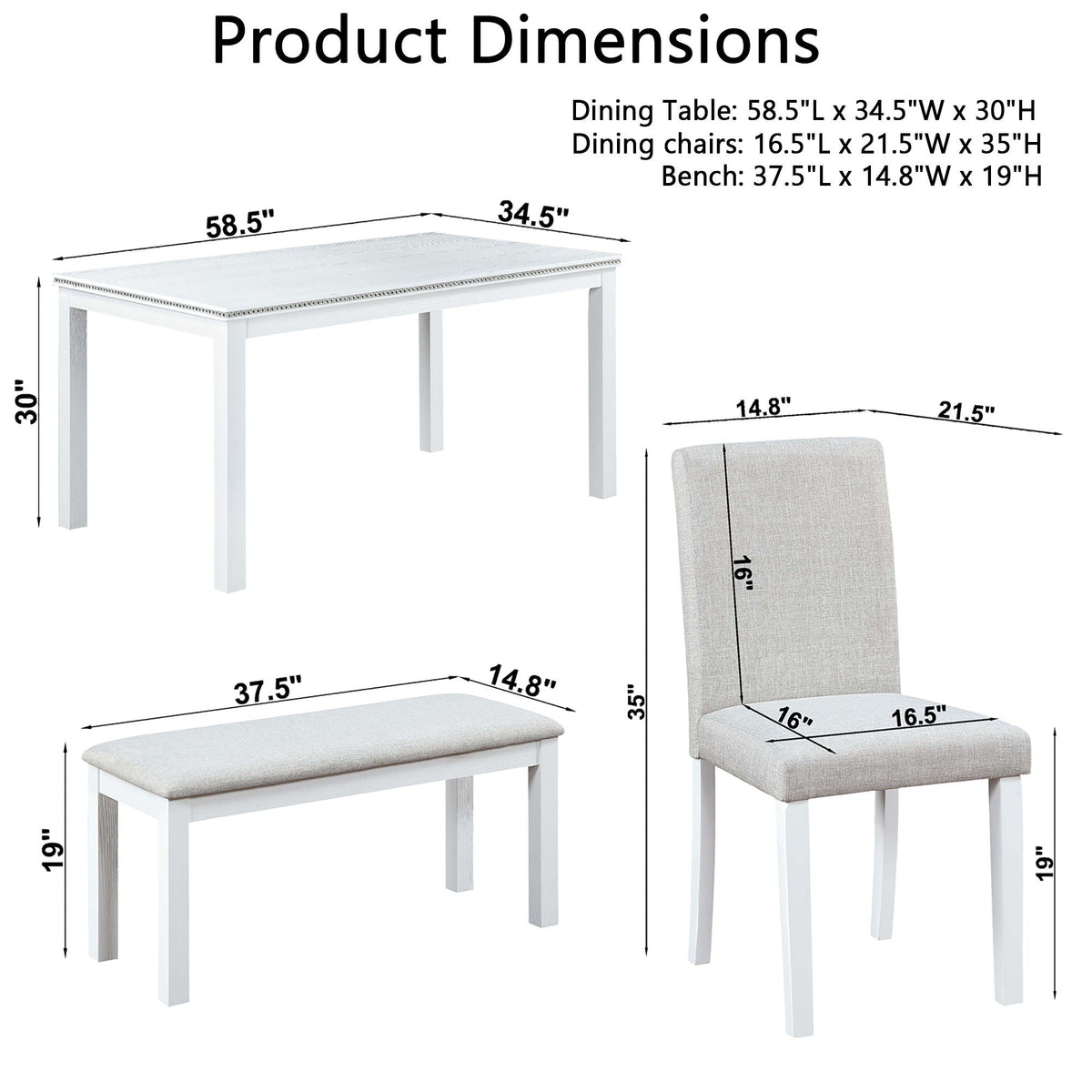 Dining Table Set With Crystal Decoration And Upholstered Chairs