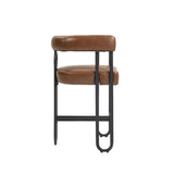 Household bar stools set of 2, modern upholstered with back