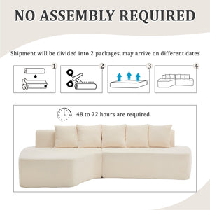 Compression Sectional Couch with Comfy Chaise