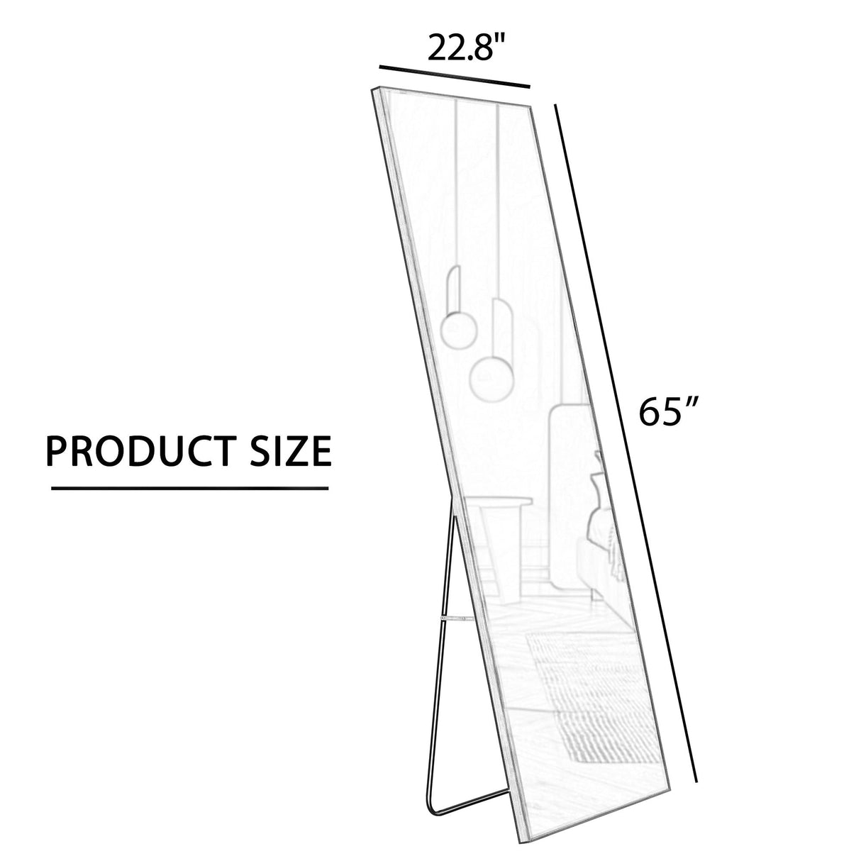 Aluminum Frame Minimalist Mirror for Bathroom and Bedroom