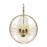 Intricate Metal Sphere Hanging Lamp 20"D