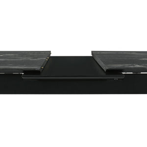 Bellingham - Dining Table With Self Storing Extension Leaf - Black Marble-Look Sintered Stone