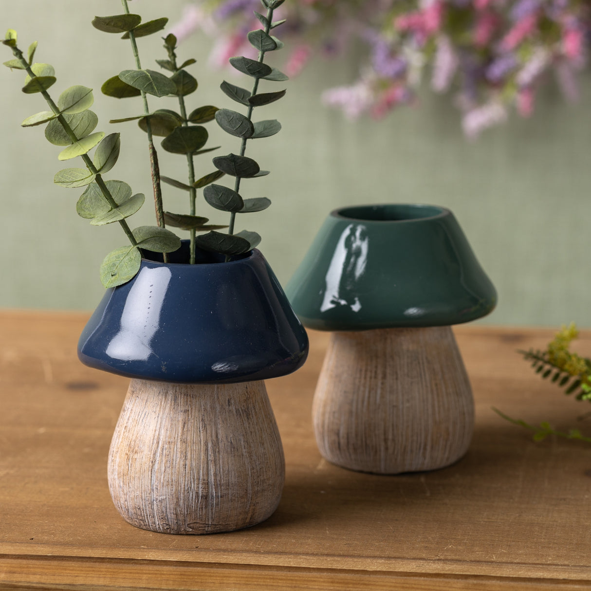 Garden mushroom planter (set of 2)