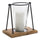 Modern-framed-candle-holder-with-wood-base-(set-of-2)-Candle-Holders