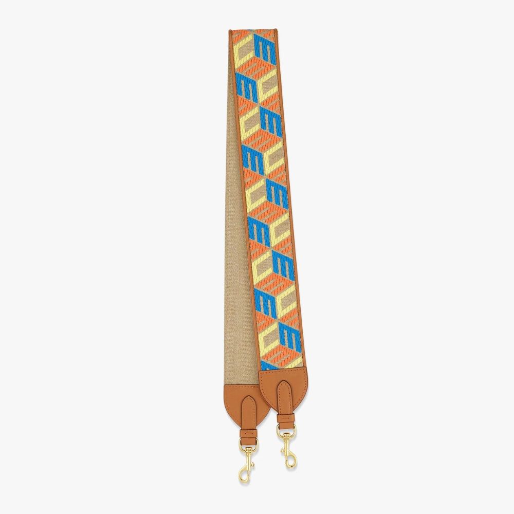 MCM Aren Shoulder Strap in Cubic Monogram Webbing