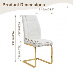 High Back Dining Chairs For Dining & Kitchen Room (Set of 4) - Golden / White