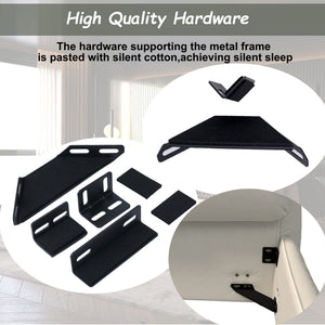 Upholstered Platform Bed With Special Shaped Headboard