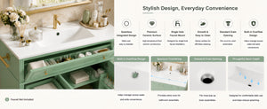 36 Inch Elegant Modern Bathroom Vanity with Sink