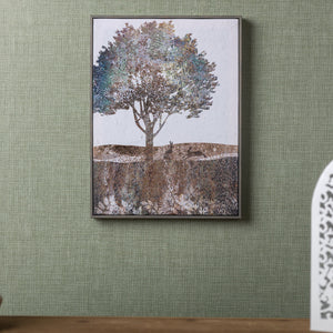 Framed Tree and Rabbit Print 15.5"H